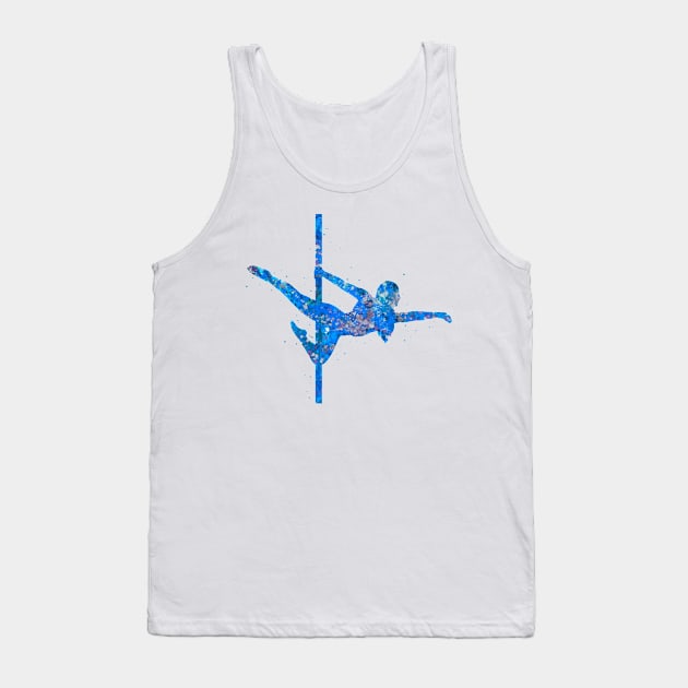 Pole dance blue art Tank Top by Yahya Art